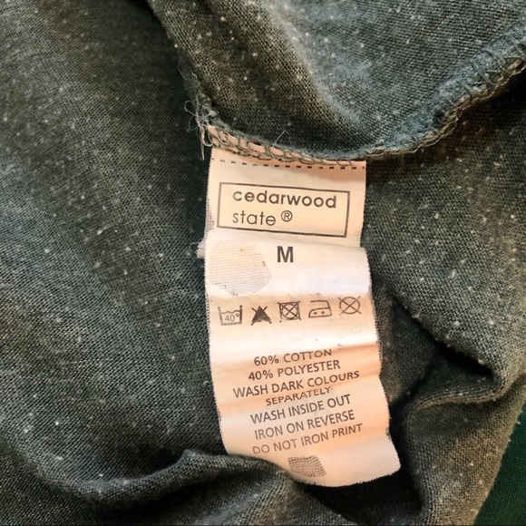 CEDARWOOD STATE short sleeve green henley - Picture 6 of 6